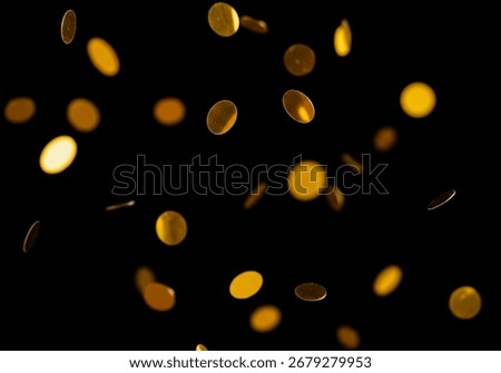 Exploding Gold Confetti Circles on Black