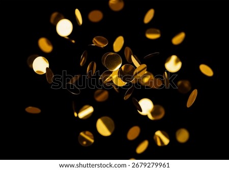 Exploding Gold Confetti Circles on Black