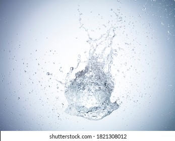 Exploding Water Balloon On White Background