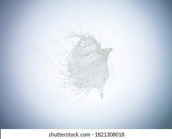 Exploding Water Balloon On White Background