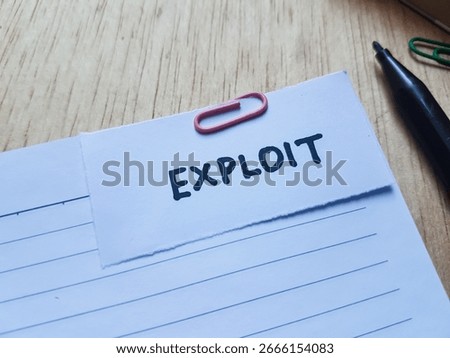 Exploit writting on table background.