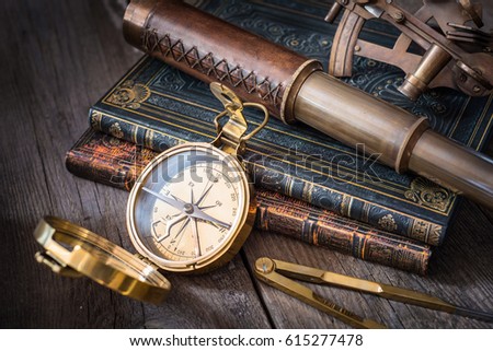Exploration and nautical theme grunge background