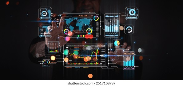 Explore dynamic world of data visualization image advanced analytics tools, representing real-time data insights and trends in digital landscape