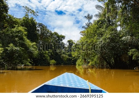 Exploring the Amazon River by Boat in Peru Rainforest