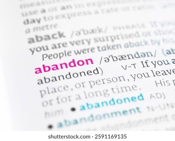 Exploring the definition and various connotations of the word “abandon.”