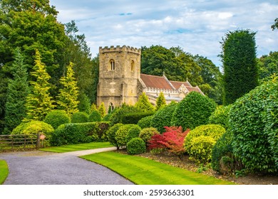 Exploring the grounds and gardens at Brodsworth Hall and Gardens near Doncaster, UK.	