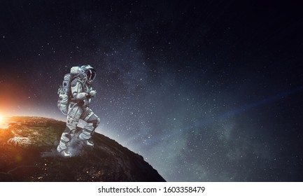 Exploring outer space. Mixed media