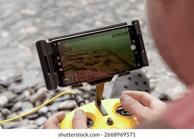 Exploring underwater river world using remote drone