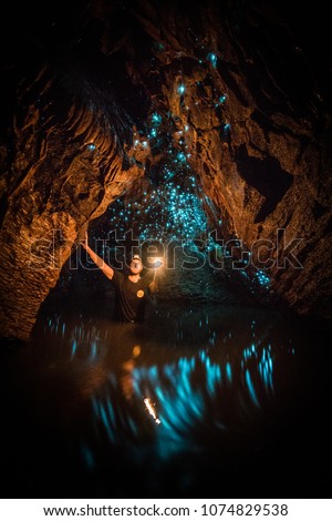 Exploring Waitomo Glowworm Caves, Waikato, New Zealand 