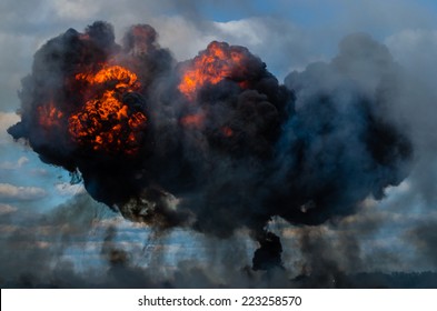Explosion after simulated bombing 