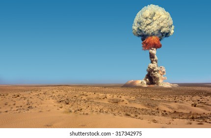 Explosion Of Bomb Atomic.
