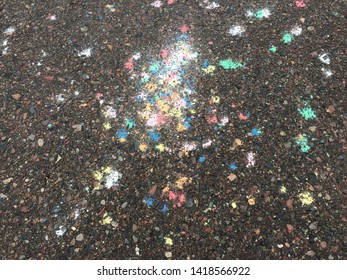 an explosion of colored chalk marks 2813