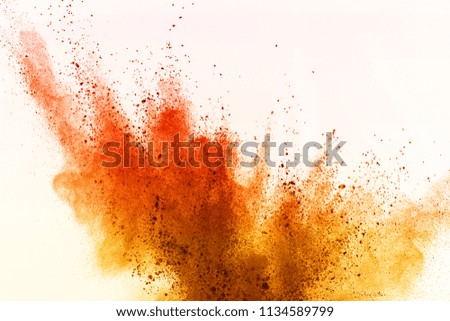 Explosion of colored powder isolated on white background. Colorful Powder or clouds splatted.