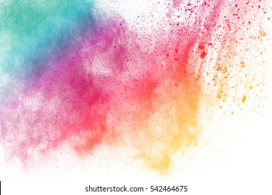 Explosion Colored Powder On White Background Stock Photo (Edit Now ...