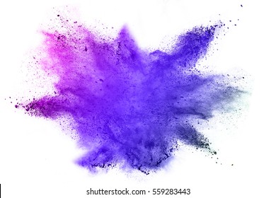 Explosion of colored powder on white background - Shutterstock ID 559283443