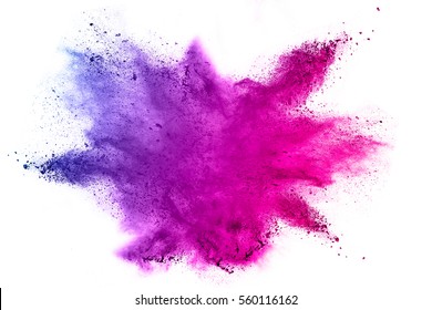 Explosion of colored powder on white background. - Shutterstock ID 560116162