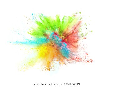 Explosion Colored Powder On White Background Stock Photo 775879033 ...