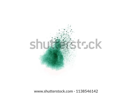The explosion of colored powder on white background.Paint Holi.Colored cloud.