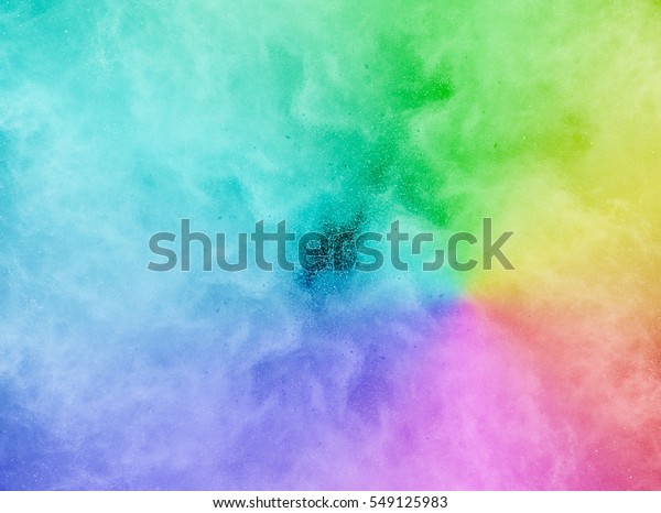 Explosion of colored powder on white background
,Freeze motion of color powder exploding/throwing color powder,
multicolored glitter
texture.