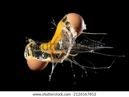explosion of egg,exploding of egg on black background