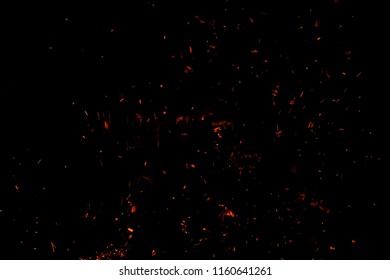 An explosion of a fire's dying embers/Burning cinders texture/overlay.  - Shutterstock ID 1160641261