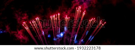 Explosion of fireworks rockets. The fiery tails of comets. Details and elements of outer space. Smoke and gas of stars.