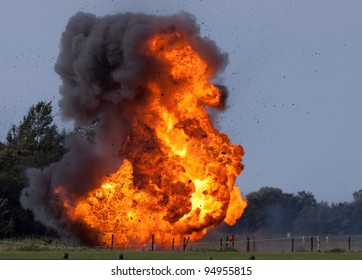 Explosion With Flying Debris