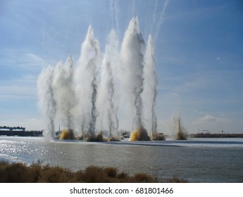 Explosion Of Ice Congestion On The River