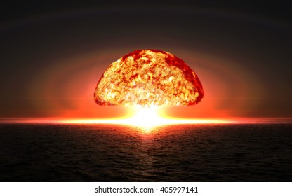 Explosion nuclear bomb in ocean