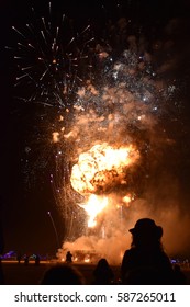 Explosion on Burning Man with Fireworks