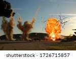 Explosion on a moive set 