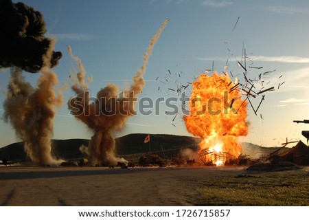 Explosion on a moive set 