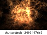 explosion. powerful explosion, featuring bright orange flames and thick smoke isolated on black backdrop, illustrating intense energy release and heat effect