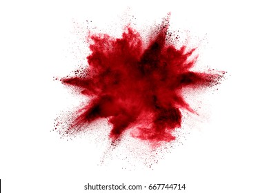 Explosion Of Red Colored Powder