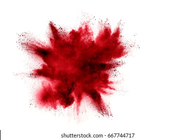 Explosion Of Red Colored Powder