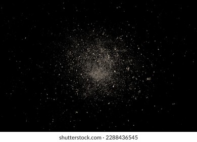 Explosion small dust particle isolated
