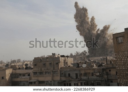 explosion in Sylria in Aleppo 2014