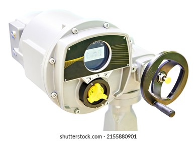 Explosion-proof multi-turn actuator for the oil and gas industry isolated white background