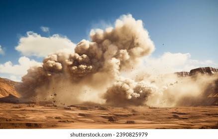 Explosive works on open pit mining industry