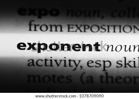 exponent word in a dictionary. exponent concept