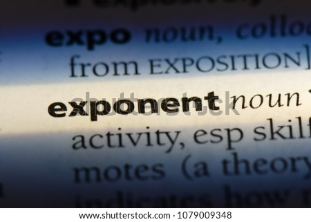 exponent word in a dictionary. exponent concept