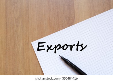 Exports text concept write on notebook with pen
