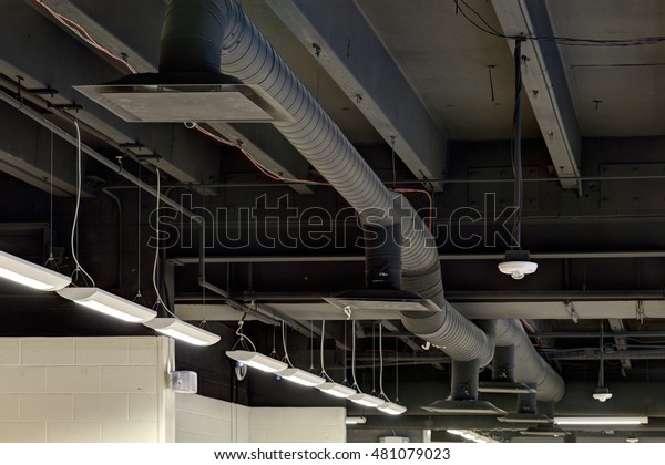Exposed Ceiling Duct Work Modern High Stock Photo Edit Now 481079023