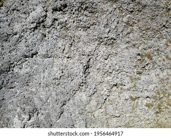 Exposed Grey Mossy Rock Wall Surface Pattern Texture