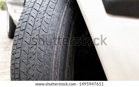 Exposed Metal Wire Cords on badly Worn Tire