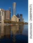 Exposure of breathtaking panoramic cityscape views of Melbourne