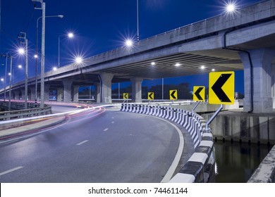 Express Way At Night Time