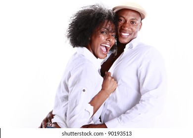 Expressions Of An African American Couple In Love