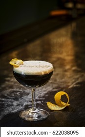 Expresso Coffee Martini Cocktail Drink In Modern Bar