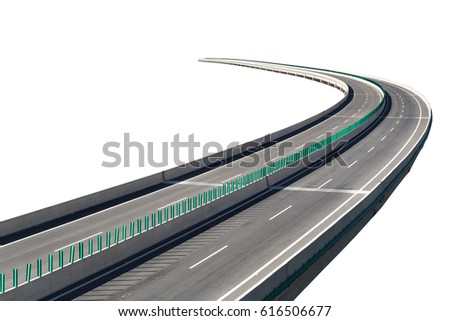 expressway isolated on white with clipping path